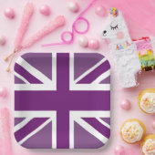 Lila Britische Flaggenplatine der Union Pappteller (Party)