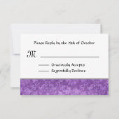 Lila Brocade UAWG Wedding Response Card V RSVP Karte (Rückseite)