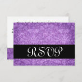 Lila Brocade UAWG Wedding Response Card V RSVP Karte (Vorne/Hinten)