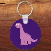Lila Brontosaurus Dinosaurier Schlüsselanhänger (Vorderseite)