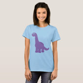 Lila Brontosaurus Dinosaurier T-Shirt (Vorne ganz)