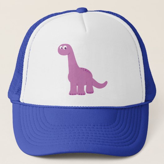 Lila Brontosaurus Dinosaurier Truckerkappe (Vorderseite)