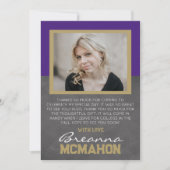 Lila & Bronze Abschluss 2 Foto Dankeschön Karte (Vorderseite)