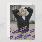 Lila & Bronze Abschluss 2 Foto Dankeschön Karte (Rückseite)