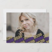 Lila & Bronze Abschluss Foto Danke Karte (Rückseite)