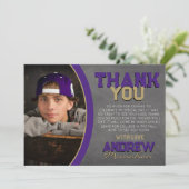 Lila Bronze-Chalkboard-Abschluss Danke-Karte Einladung (Stehend Vorderseite)