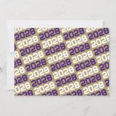 Lila & Bronze Gold 3 Foto Abschluss Einladung (Rückseite)