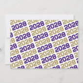 Lila & Bronze Gold 3 Foto Abschluss Einladung (Rückseite)