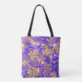 Lila Bronze- und Blaue Kastanienblätter Tasche (Rückseite)