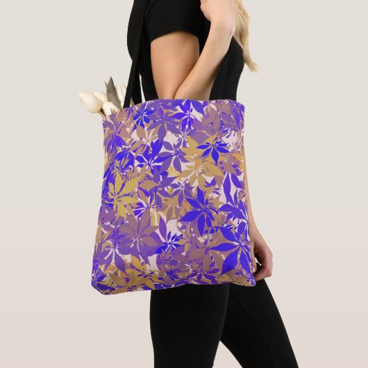Lila Bronze- und Blaue Kastanienblätter Tasche (Von Nahem)