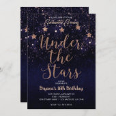 Lila Bronze verzaubert unter dem Sternenhimmel 16 Einladung (Vorne/Hinten)