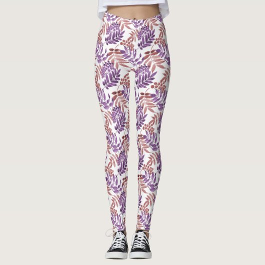 Lila/Bronze-Wasserfarbenleder Leggings (Vorderseite)