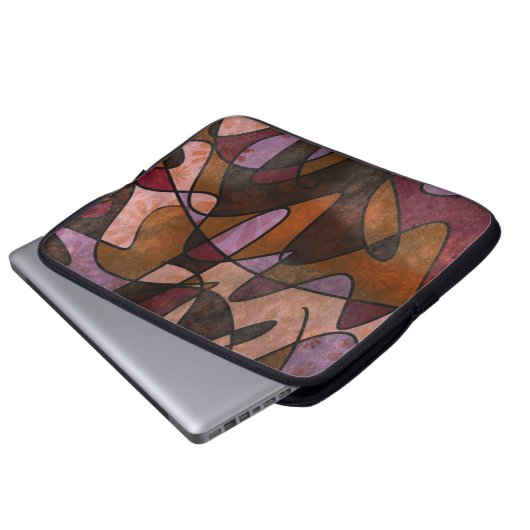 Lila, Brown, abstrakte Kunst Burgunders, 5a Laptopschutzhülle (Vorne Knopf)