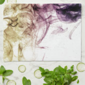 Lila Brown Smoking Dust Abstrakt Küchentuch (Gefaltet)