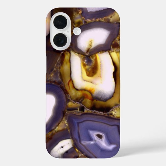 Lila-Brown-White-Agate-Design Case-Mate iPhone Hülle (Rückseite)