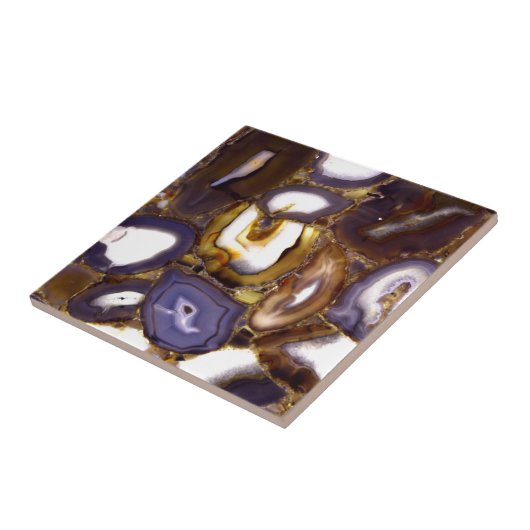 Lila-Brown-White-Agate-Design Fliese (Seite)