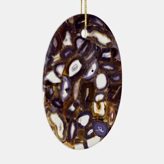 Lila-Brown-White-Agate-Design Keramik Ornament (Rechts)