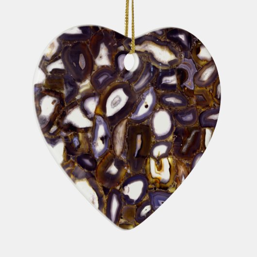 Lila-Brown-White-Agate-Design Keramik Ornament (Rechts)