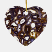 Lila-Brown-White-Agate-Design Keramik Ornament (Vorne)