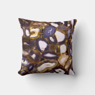 Lila-Brown-White-Agate-Design Kissen
