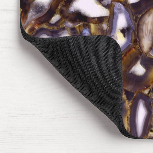 Lila-Brown-White-Agate-Design Mousepad (Ecke)