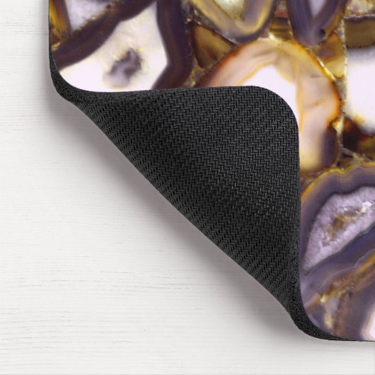 Lila-Brown-White-Agate-Design Mousepad (Ecke)