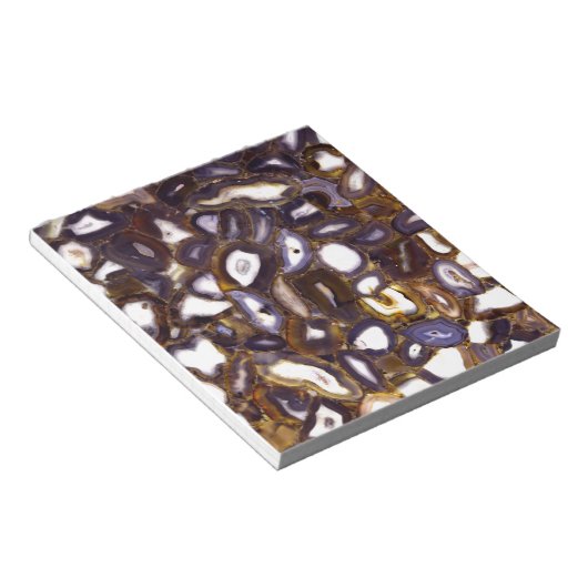 Lila-Brown-White-Agate-Design Notizblock (angewinkelt)