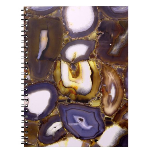 Lila-Brown-White-Agate-Design Notizblock (Vorderseite)