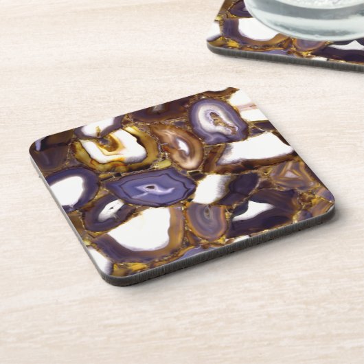 Lila-Brown-White-Agate-Design Untersetzer (Linke Seite)