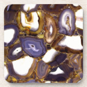 Lila-Brown-White-Agate-Design Untersetzer (Vorderseite)