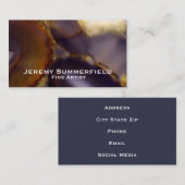 Lila-Brown-White-Agate-Design Visitenkarte (Vorne/Hinten)