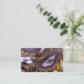 Lila-Brown-White-Agate-Design Visitenkarte (Stehend Vorderseite)