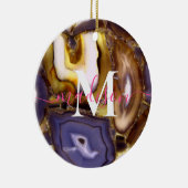 Lila-Brown-White-Agate-Stein-Muster Keramik Ornament (Rechts)