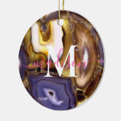 Lila-Brown-White-Agate-Stein-Muster Keramik Ornament (Links)