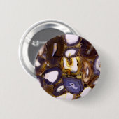 Lila Brown White Agate Steinmuster Button (Vorne & Hinten)