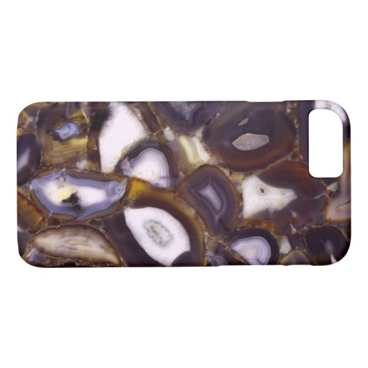 Lila Brown White Agate Steinmuster Case-Mate iPhone Hülle (Rückseite (Horizontal))