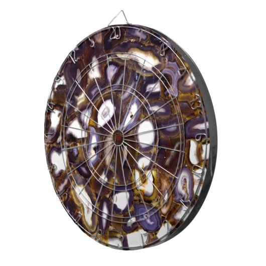 Lila Brown White Agate Steinmuster Dartscheibe (Vorderseite rechts)