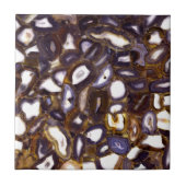 Lila Brown White Agate Steinmuster Fliese (Vorderseite)