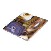 Lila Brown White Agate Steinmuster Fliese (Seite)