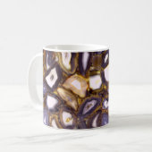 Lila Brown White Agate Steinmuster Kaffeetasse (Vorderseite Links)