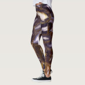 Lila Brown White Agate Steinmuster Leggings (Links)