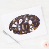 Lila Brown White Agate Steinmuster Ovaler Aufkleber (Umschlag)