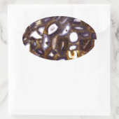 Lila Brown White Agate Steinmuster Ovaler Aufkleber (Tasche)