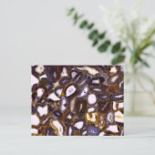 Lila Brown White Agate Steinmuster Postkarte (Stehend Vorderseite)