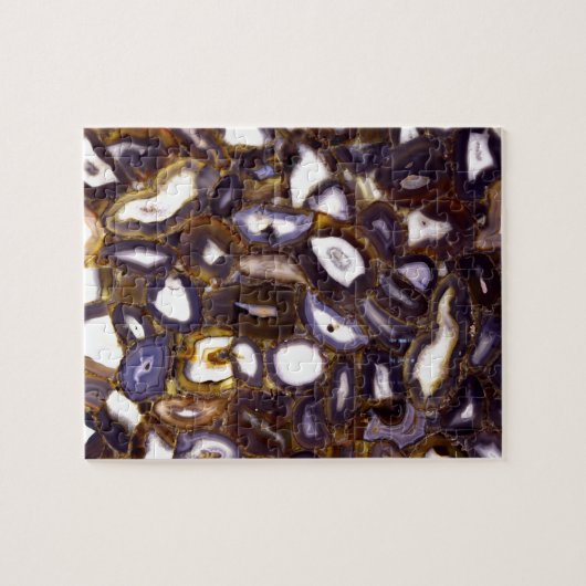 Lila Brown White Agate Steinmuster Puzzle (Horizontal)