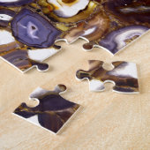 Lila Brown White Agate Steinmuster Puzzle (Seite)
