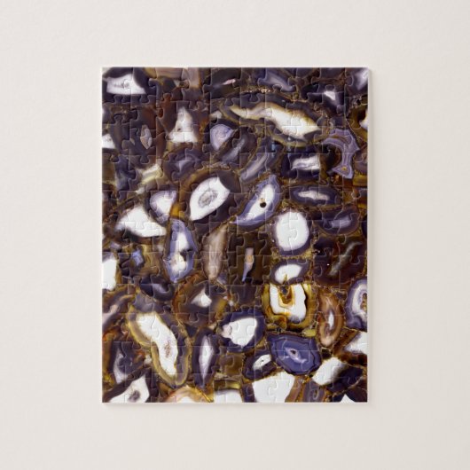 Lila Brown White Agate Steinmuster Puzzle (Vertikal)