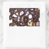 Lila Brown White Agate Steinmuster Rechteckiger Aufkleber (Tasche)