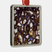 Lila Brown White Agate Steinmuster Silbernes Ornament (Rechts)