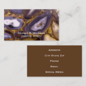 Lila Brown White Agate Steinmuster Visitenkarte (Vorne/Hinten)